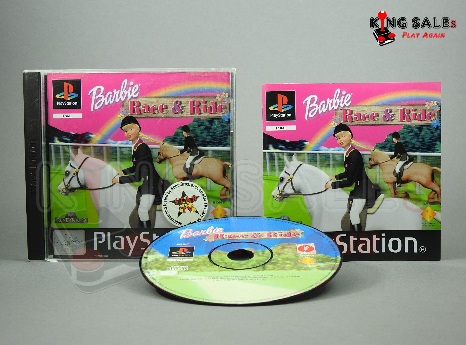 PlayStation Videospiel Barbie Race & Ride Hülle mit Anleitung und Disc