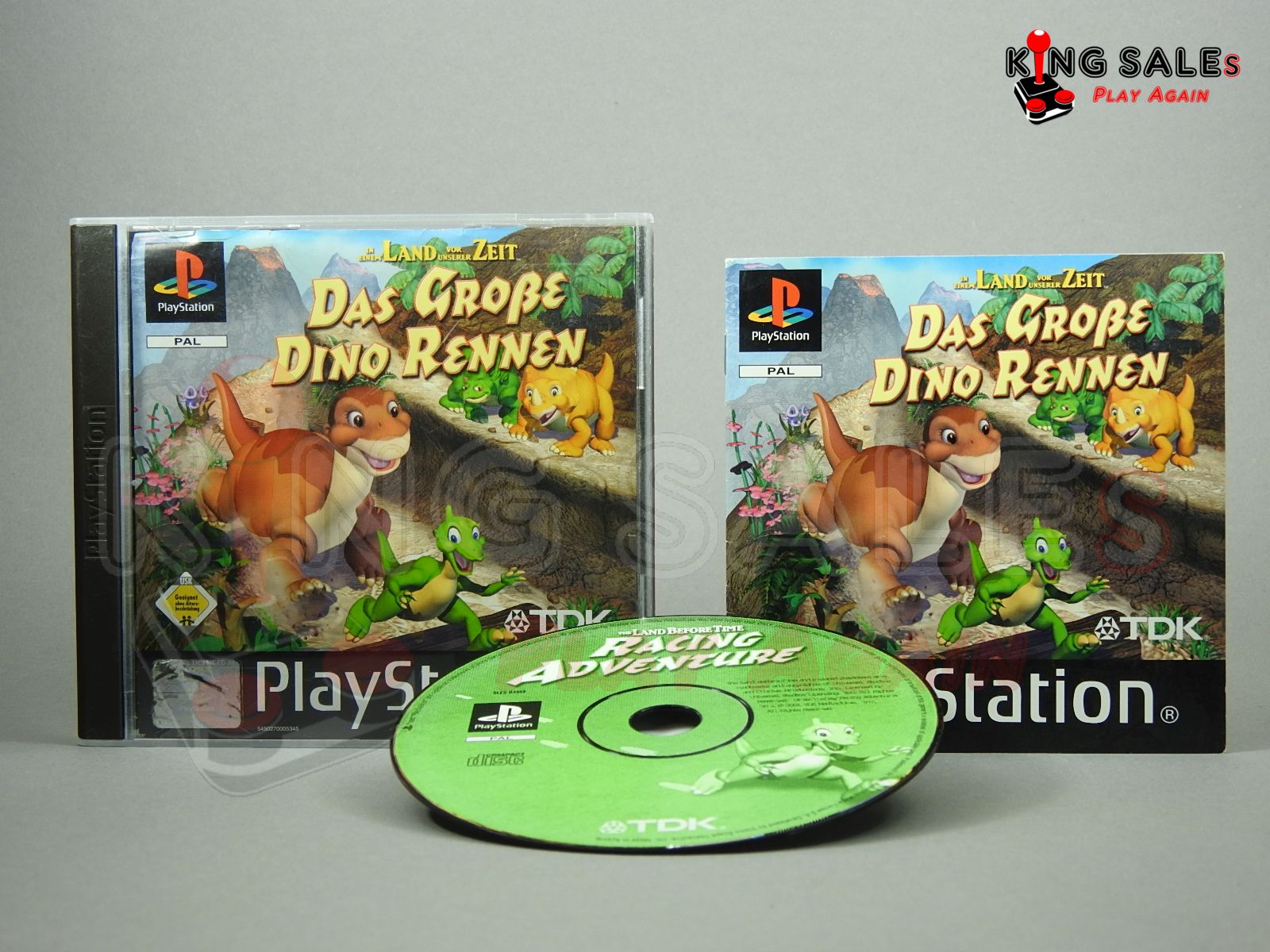 PlayStation Videospiel Das grosse Dino Rennen Hülle mit Anleitung und Disc