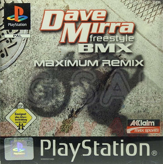 PlayStation Videospiel Dave Mirra Freestyle BMX Max. Remix
Hülle mit Anleitung und Disc