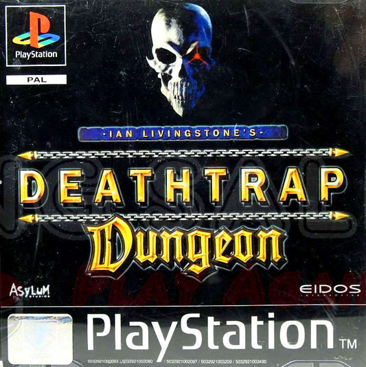 PlayStation Videospiel Deathtrap Dungeon Hülle mit Anleitung und Disc