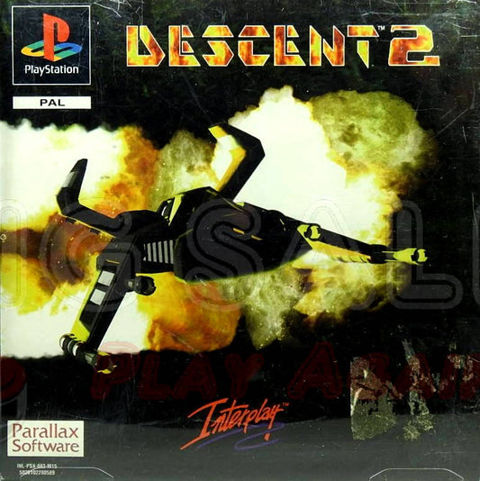 PlayStation Videospiel Descent 2 Hülle mit Anleitung und Disc