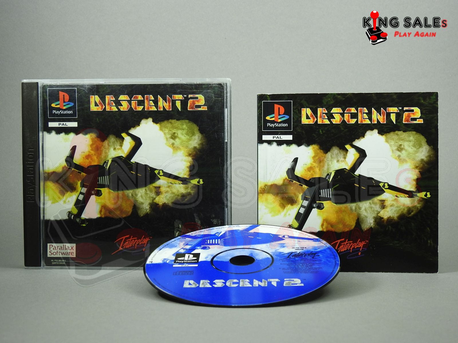 PlayStation Videospiel Descent 2 Hülle mit Anleitung und Disc