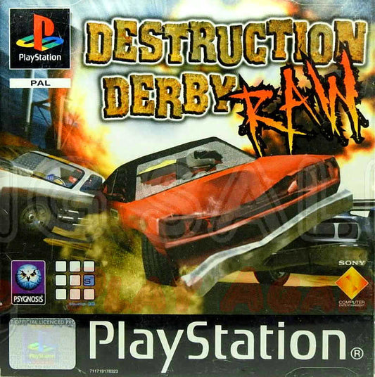PlayStation Videospiel Destruction Derby Raw Hülle mit Anleitung und Disc