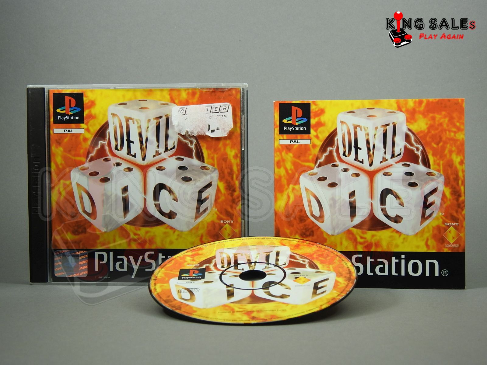 PlayStation Videospiel Devil Dice Hülle mit Anleitung und Disc