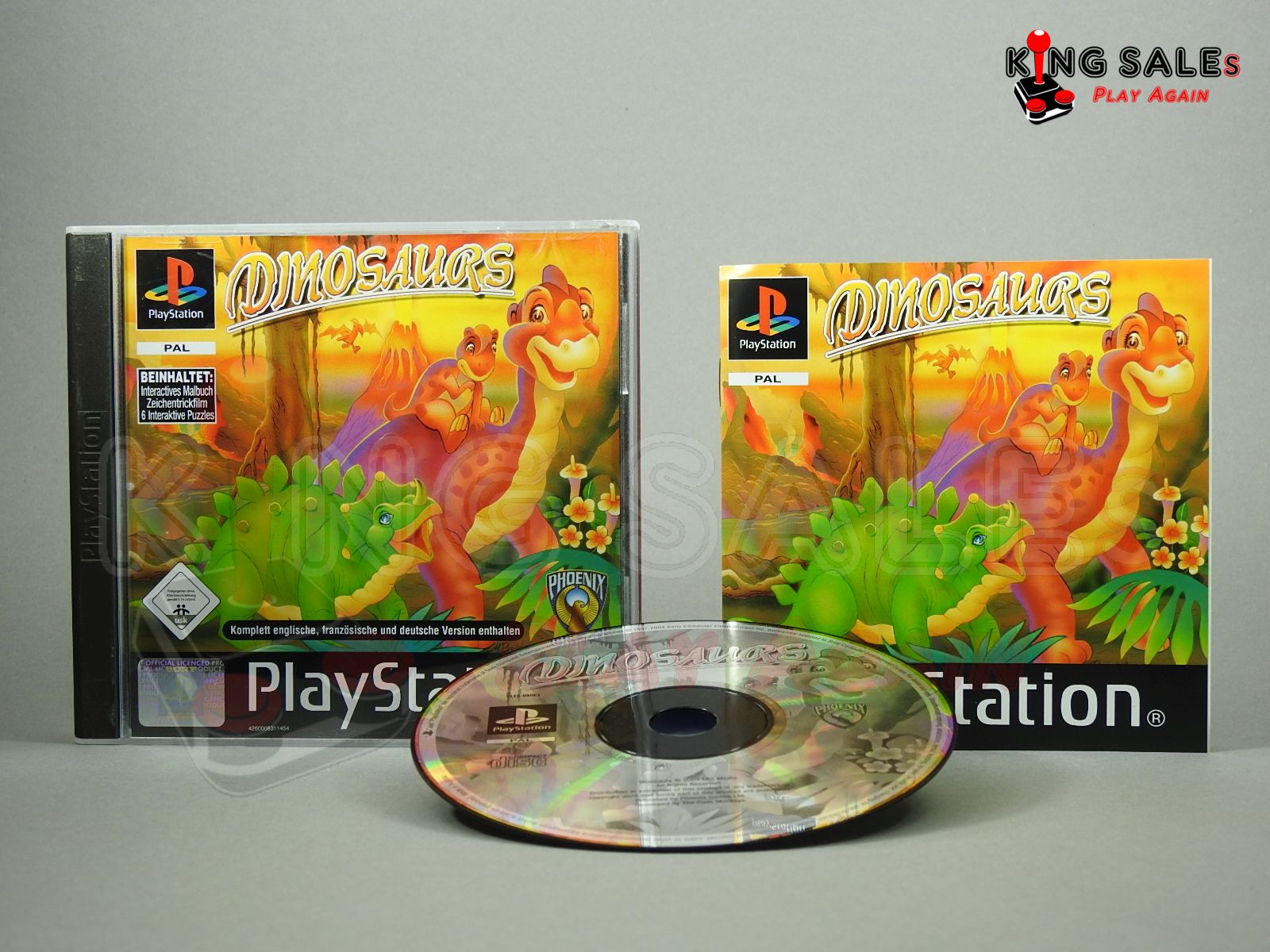 PlayStation Videospiel Dinosaurs Hülle mit Anleitung und Disc