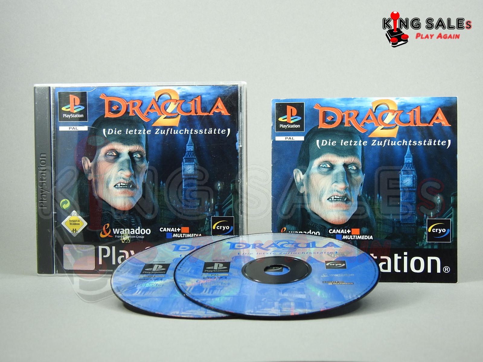 PlayStation Videospiel Dracula 2 Die letzte Zufluchtsstätte Hülle mit Anleitung und Disc