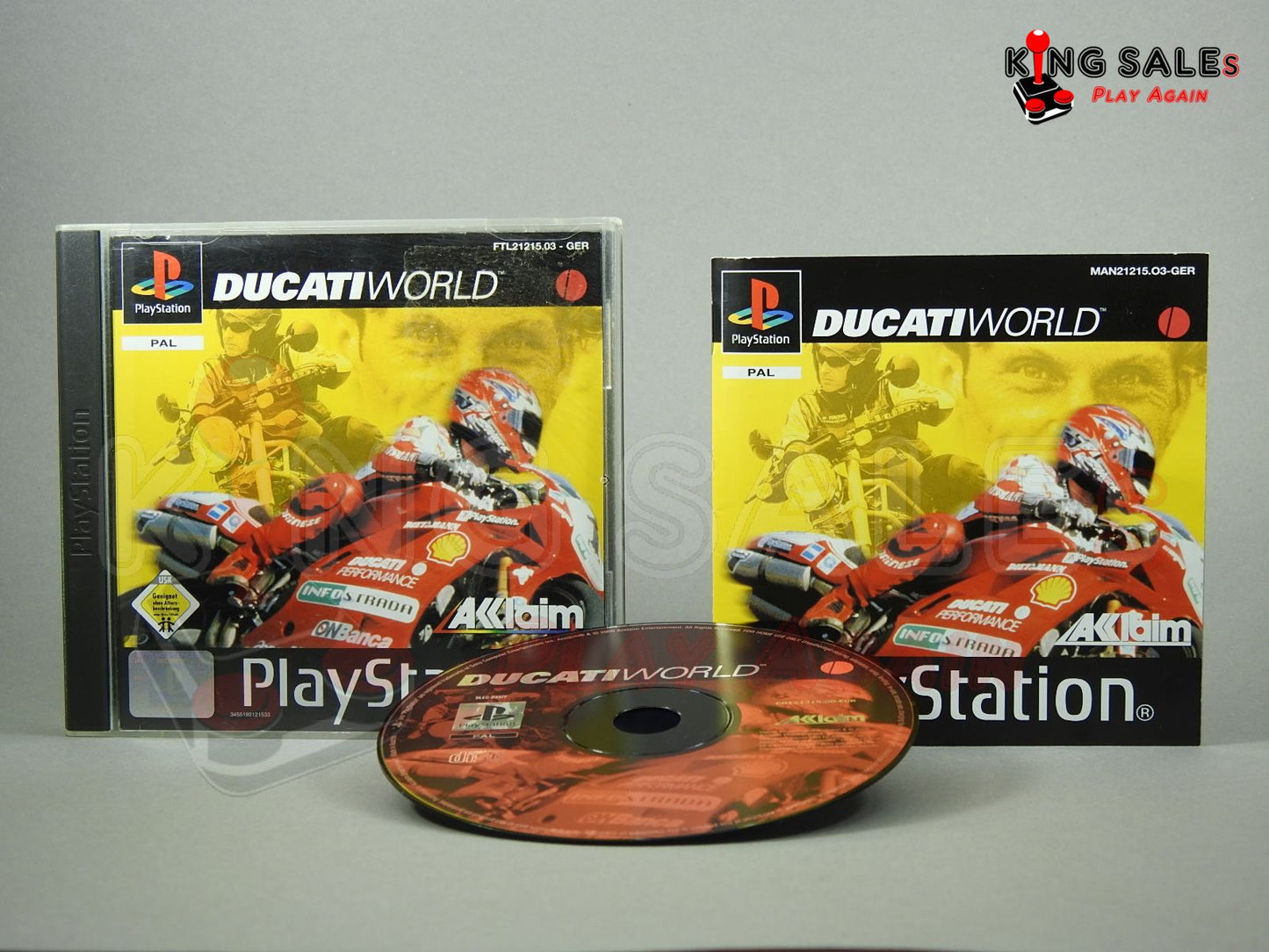 PlayStation Videospiel Ducati World Hülle mit Anleitung und Disc