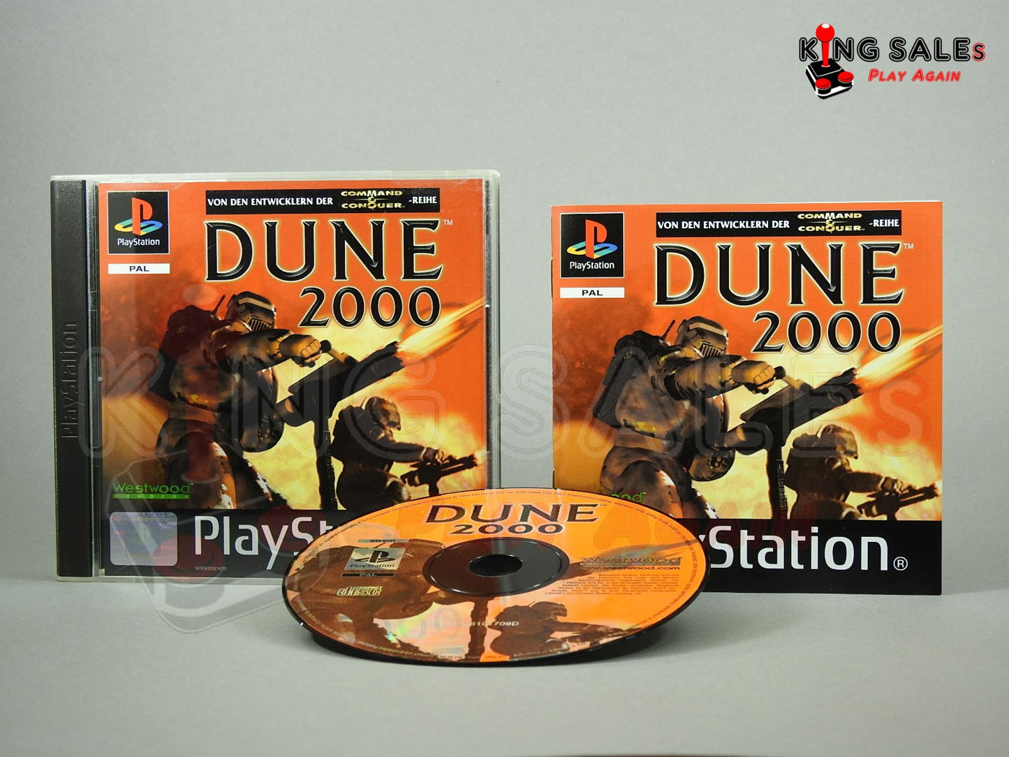 PlayStation Videospiel Dune 2000 Hülle mit Anleitung und Disc