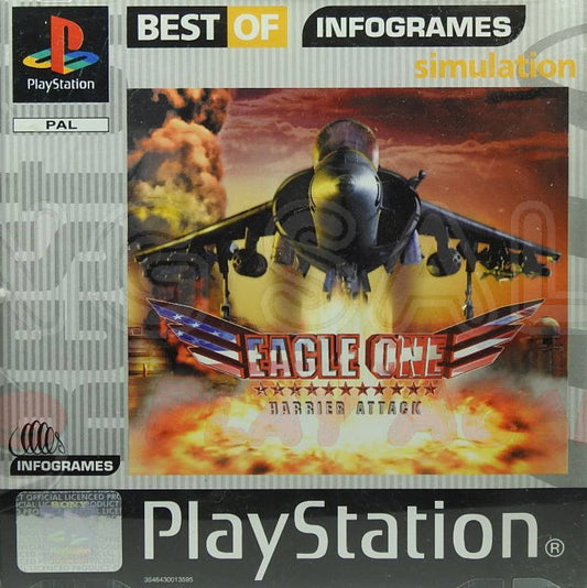 PlayStation Videospiel Eagle One Harrier Attack Hülle mit Anleitung und Disc