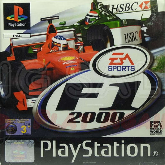 PlayStation Videospiel F1 2000 Hülle mit Anleitung und Disc