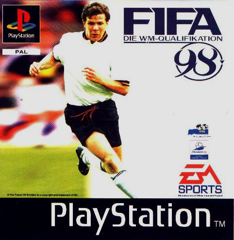 PlayStation Videospiel FIFA WM Qualifikation 98 Hülle mit Anleitung und Disc