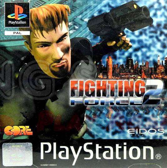 PlayStation Videospiel Fighting Force 2 Hülle mit Anleitung und Disc