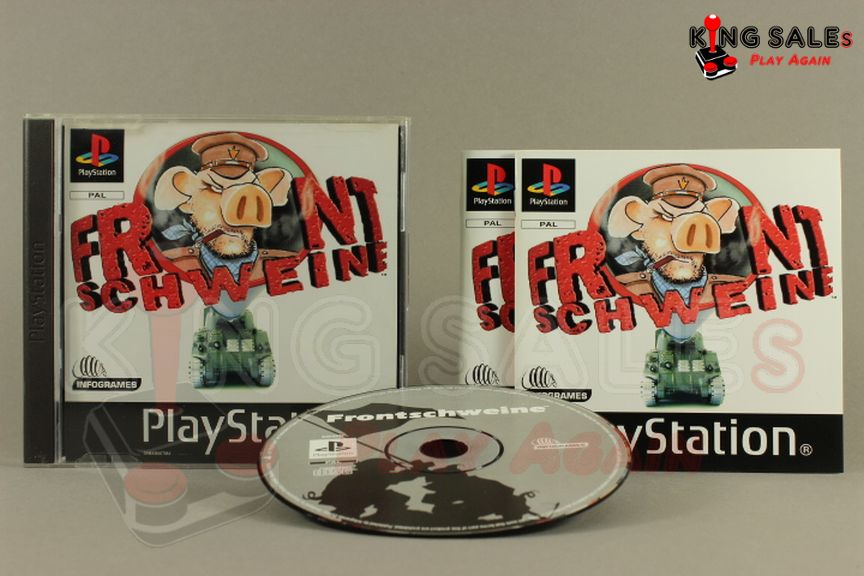 PlayStation Videospiel Frontschweine Hülle mit Anleitung und Disc