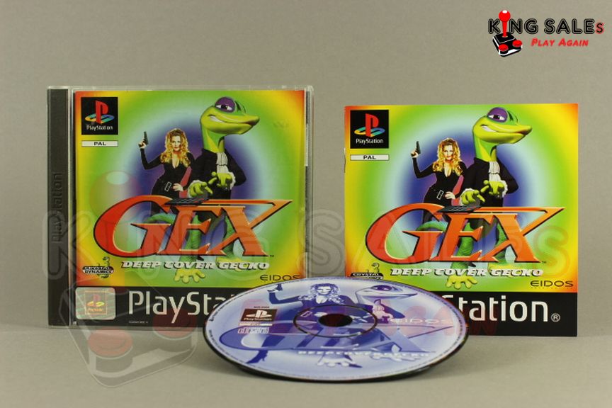 PlayStation Videospiel Gex Deep Cover Gecko Hülle mit Anleitung und Disc