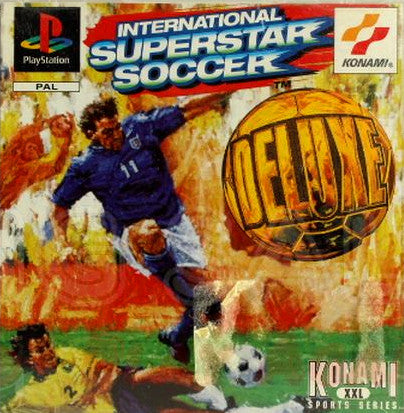 PlayStation Videospiel International Superstar Soccer Delux Hülle mit Anleitung und Disc