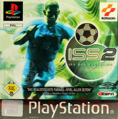 PlayStation Videospiel ISS Pro Evolution 2 Hülle mit Anleitung und Disc