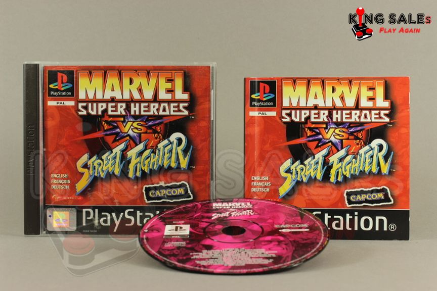 PlayStation Videospiel MArvel Super Heroes VS Street Fighter Hülle mit Anleitung und Disc