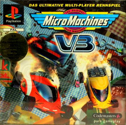 PlayStation Videospiel Micro Machines V3 Hülle mit Anleitung und Disc