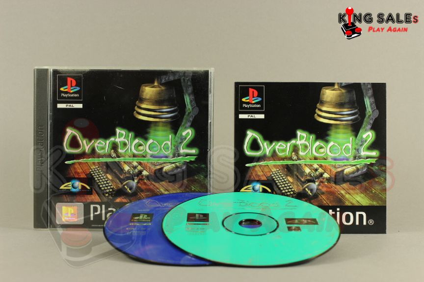 PlayStation Videospiel OverBlood 2 Hülle mit Anleitung und Disc