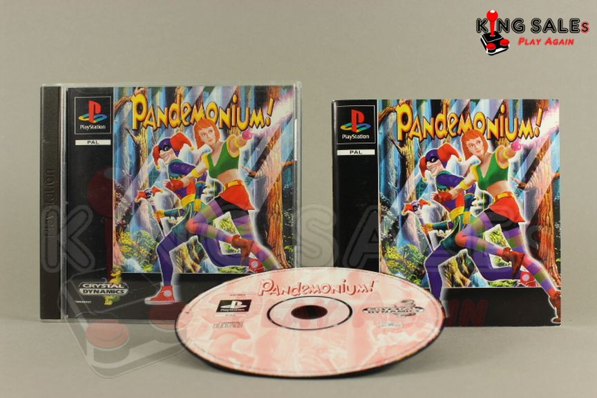 PlayStation 1 Videospiel Pandemonium! Hülle mit Anleitung und Disc