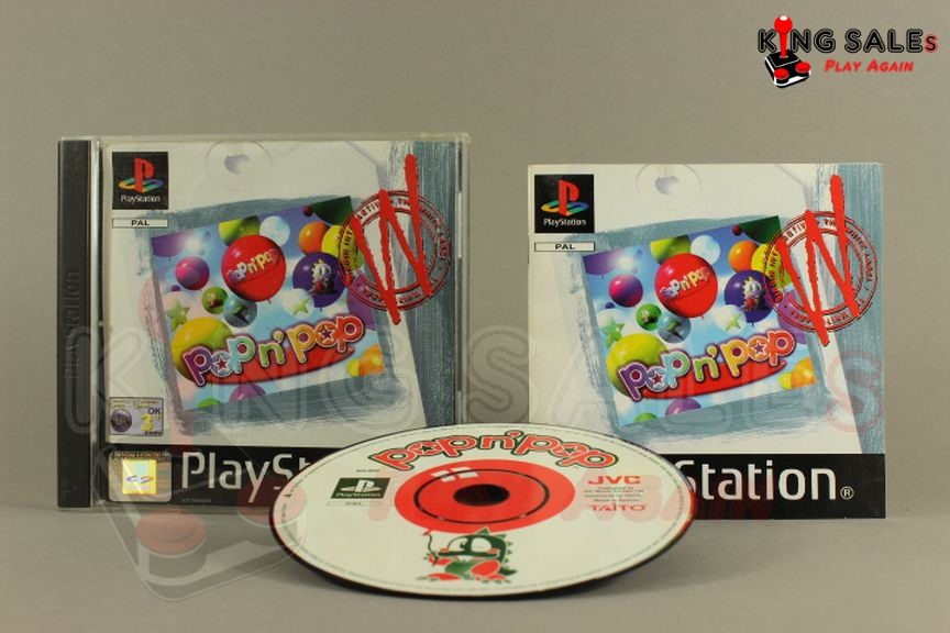 PlayStation Videospiel Pop n'Pop White Lable Hülle mit Anleitung und Disc