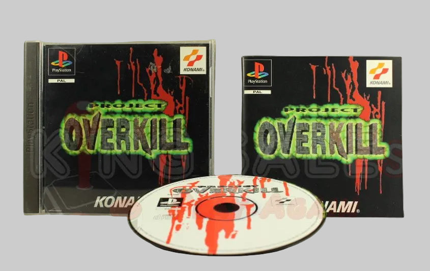 PlayStation 1 Videospiel Project Overkill Hülle mit Anleitung und Disc