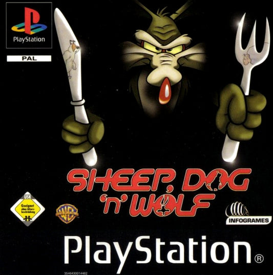 PlayStation Videospiel Sheep, Dog n Wolf Hülle mit Anleitung und Disc