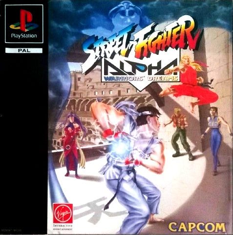 PlayStation Videospiel Street Fighter Alpha Warriors Dream Hülle mit Anleitung und Disc