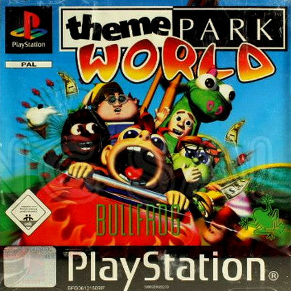 PlayStation Videospiel Theme Park World Hülle mit Anleitung und Disc