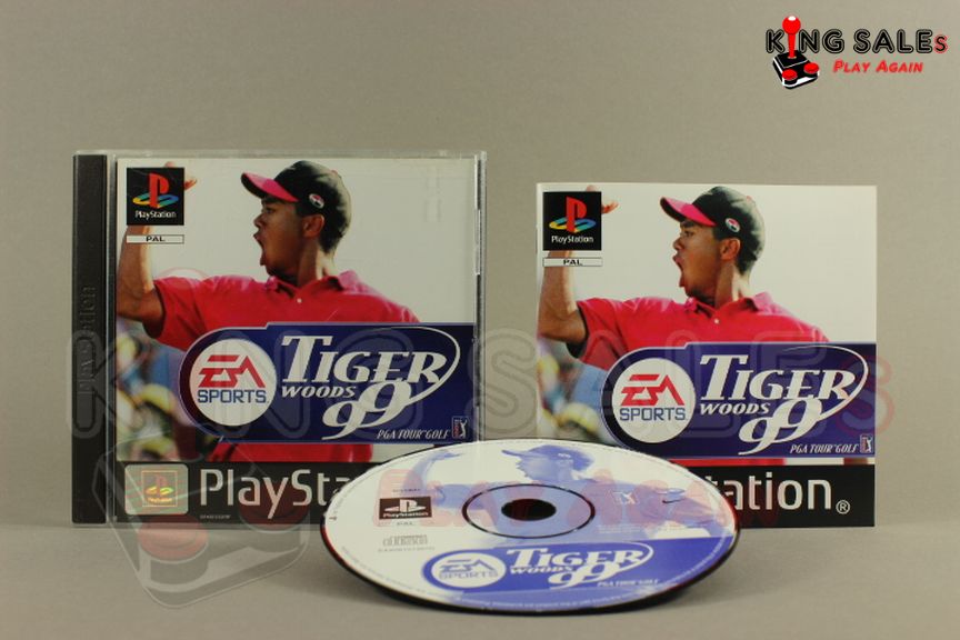 PlayStation Videospiel Tiger Woods PGA Tour 99 Hülle mit Anleitung und Disc