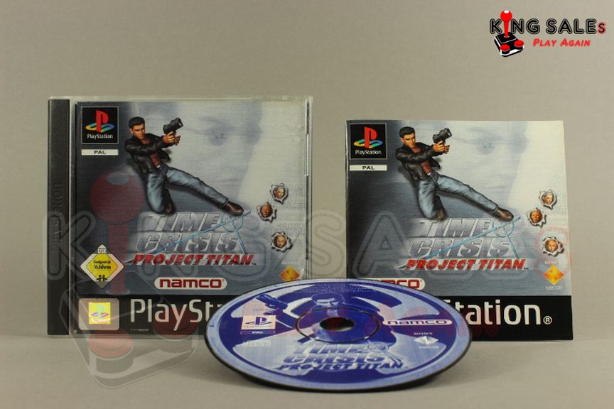 PlayStation Videospiel Time Crisis Projekt Titan Hülle mit Anleitung und Disc