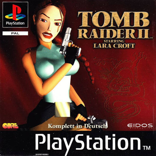 PlayStation Videospiel Tomb Raider 2 Hülle mit Anleitung und Disc