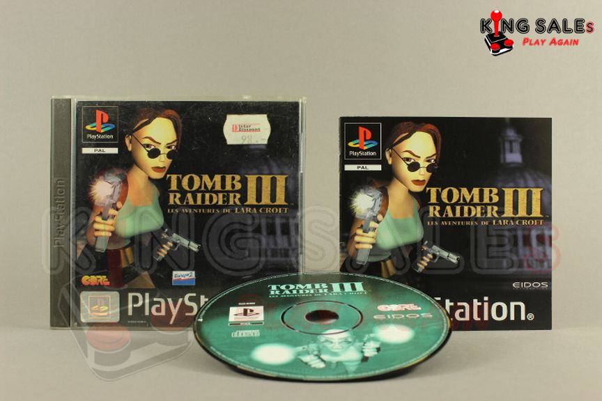 PlayStation Videospiel Tomb Raider 3 Hülle mit Anleitung und Disc
