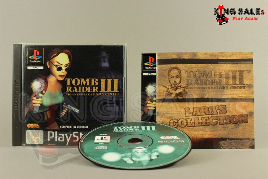 PlayStation Videospiel Tomb Raider 3 CiB Hülle mit Anleitung und Disc