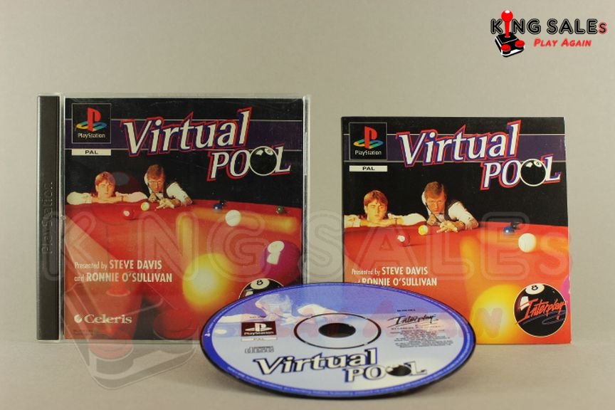 PlayStation Videospiel Virtual Pool Hülle mit Anleitung und Disc