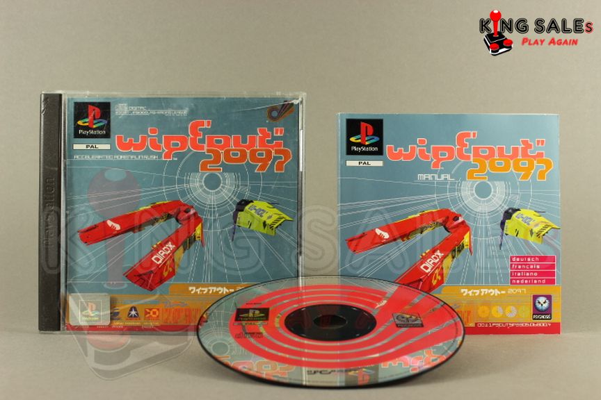 PlayStation Videospiel Wipeout 2097 Hülle mit Anleitung und Disc