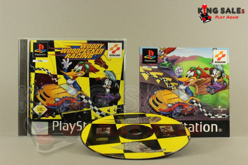 PlayStation Videospiel Woody Woodpecker Racing Hülle mit Anleitung und Disc