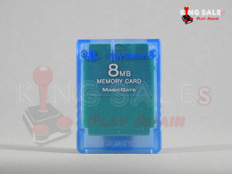 PlayStation 2 Memory Card in blau transparent von vorne