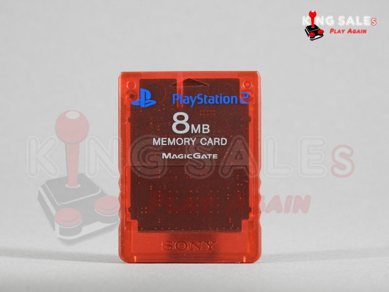 PlayStation 2 Memory Card in rot transparent von vorne