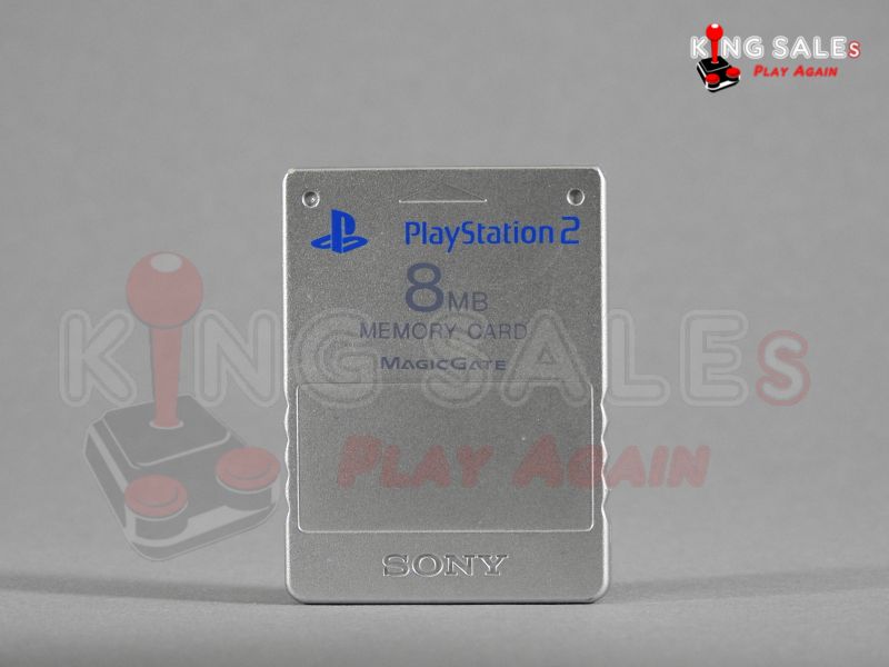 PlayStation 2 Memory Card in silber von vorne