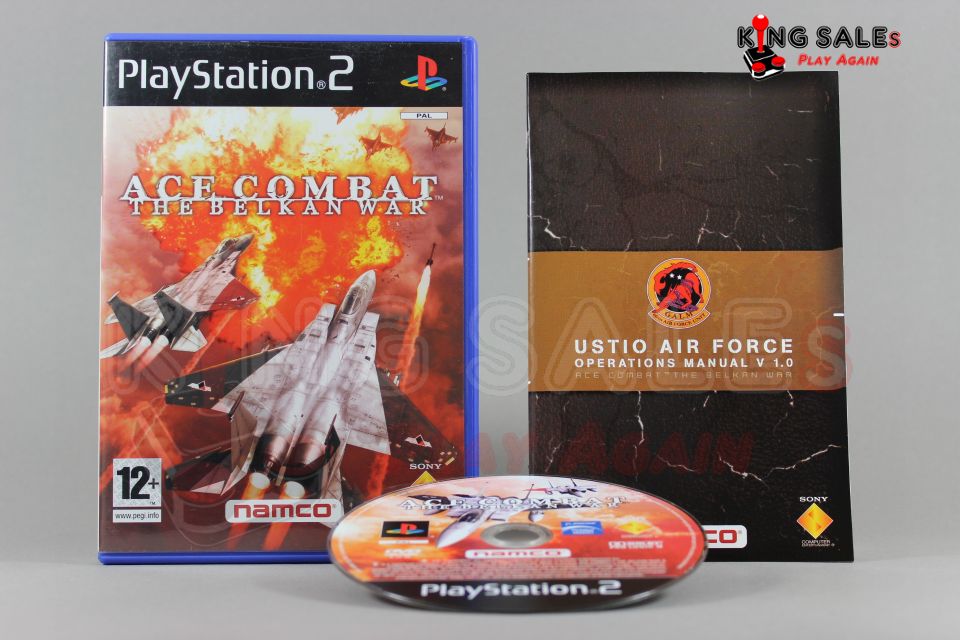 PlayStation 2 Videospiel Ace Combat Balkan War Hülle mit Anleitung und Disc