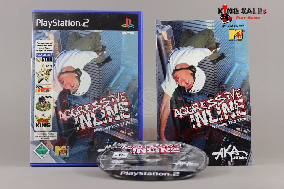 PlayStation 2 Videospiel Aggressive Inline Hülle mit Anleitung und Disc