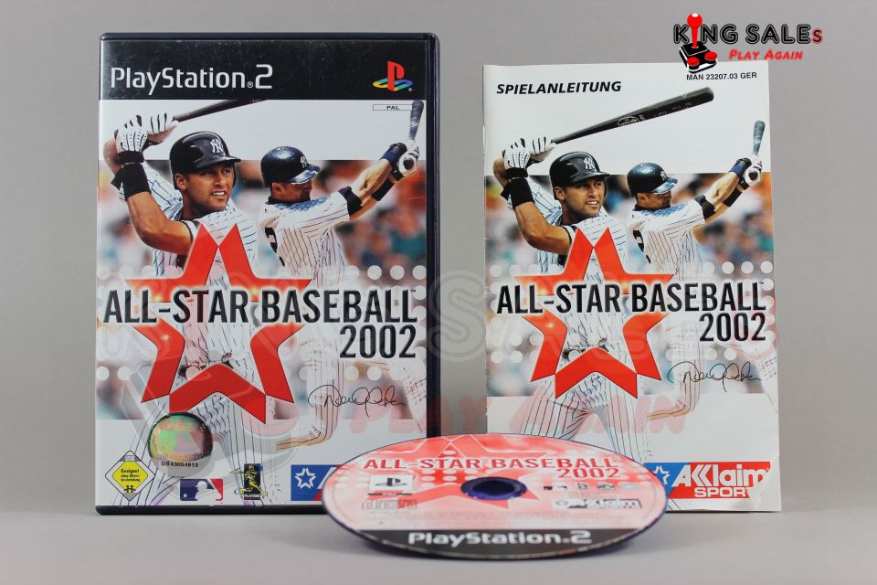 PlayStation 2 Videospiel All Star Baseball 2002 Hülle mit Anleitung und Disc