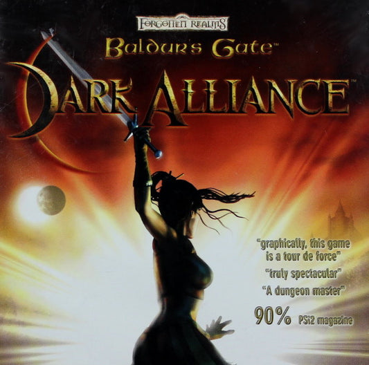 PlayStation 2 Videospiel Baldurs Gate Dark Alliance Hülle mit Anleitung und Disc