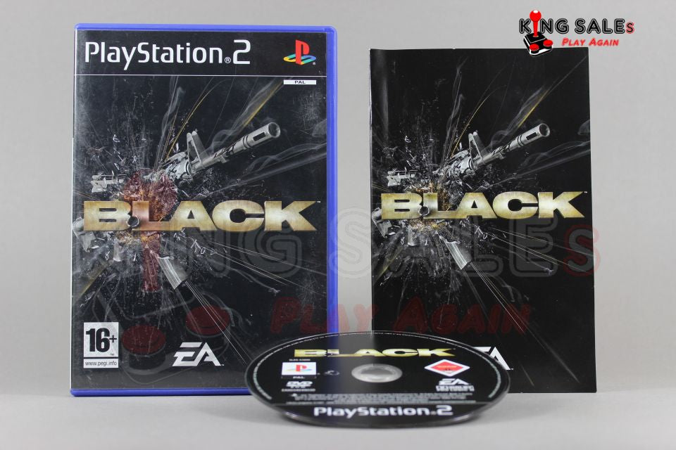 PlayStation 2 Videospiel Black Hülle mit Anleitung und Disc