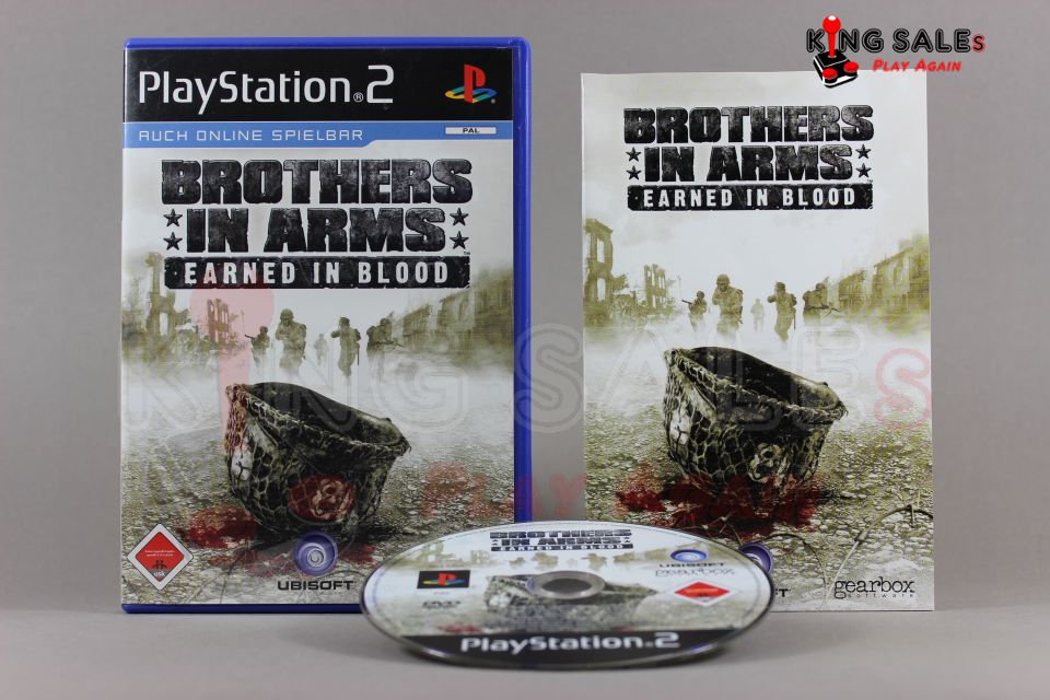 PlayStation 2 Videospiel Brothers in Arms Earned in Blood Hülle mit Anleitung und Disc