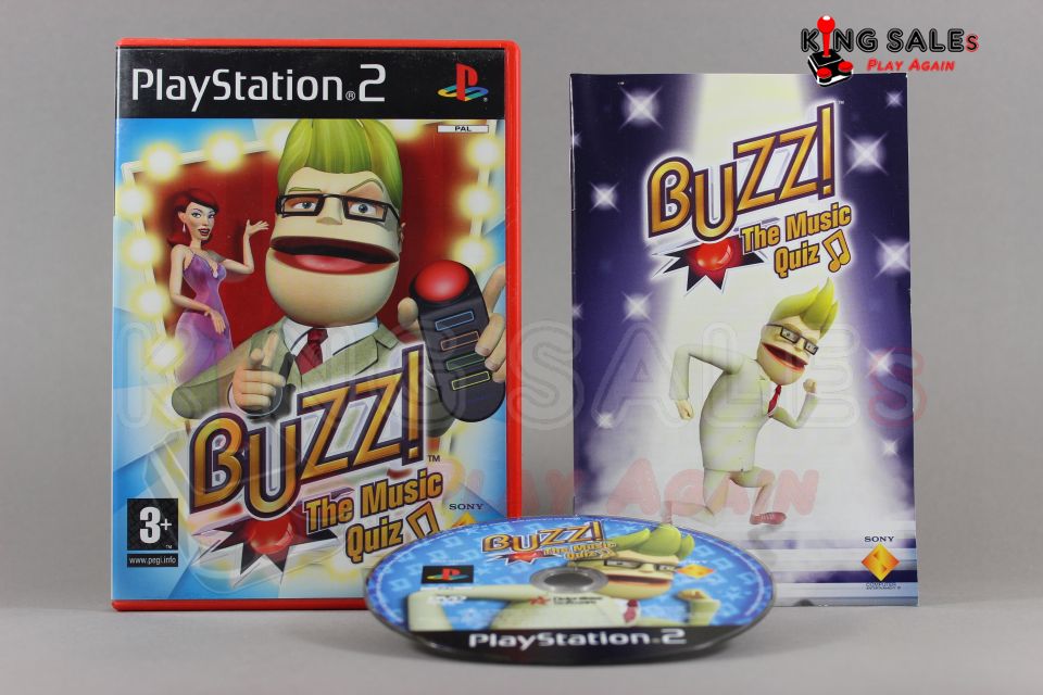 PlayStation 2 Videospiel Buzz the Music Quiz Hülle mit Anleitung und Disc