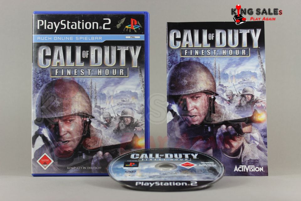 PlayStation 2 Videospiel Call of Duty Finest Hour Hülle mit Anleitung und Disc