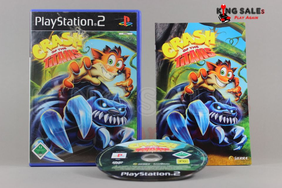 PlayStation 2 Videospiel Crash of the Titans Hülle mit Anleitung und Disc