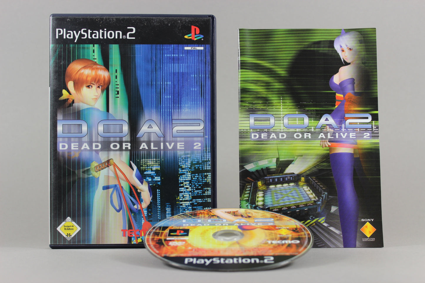 PlayStation 2 Videospiel Dead or Alive 2 Hülle mit Anleitung und Disc